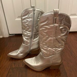 Silver cowgirl boots